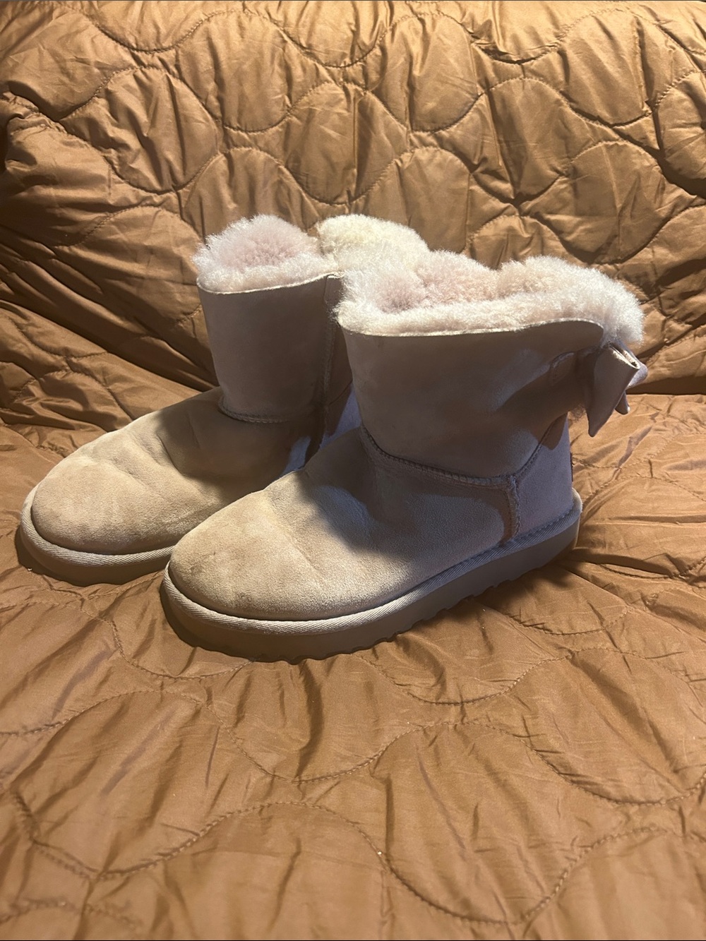 UGG Women's Short Shearling Boots in Light Pink